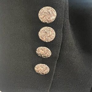 Zelda Black Women's Blazer with Button Detail. Quality jacket with detail